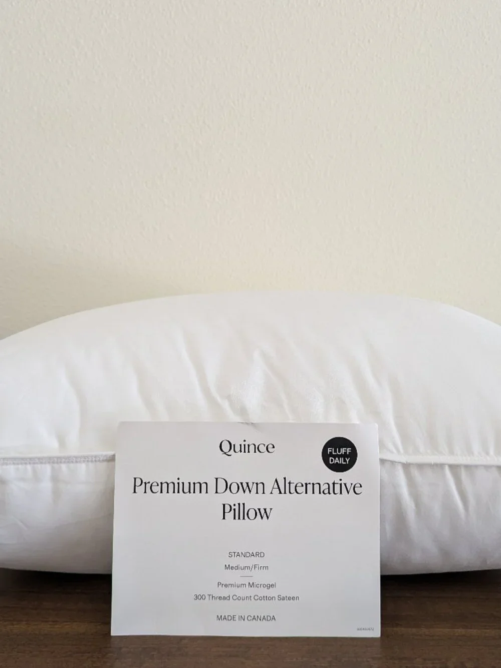 Quince Premium Down Alternative Pillow Standard Medium Firm
